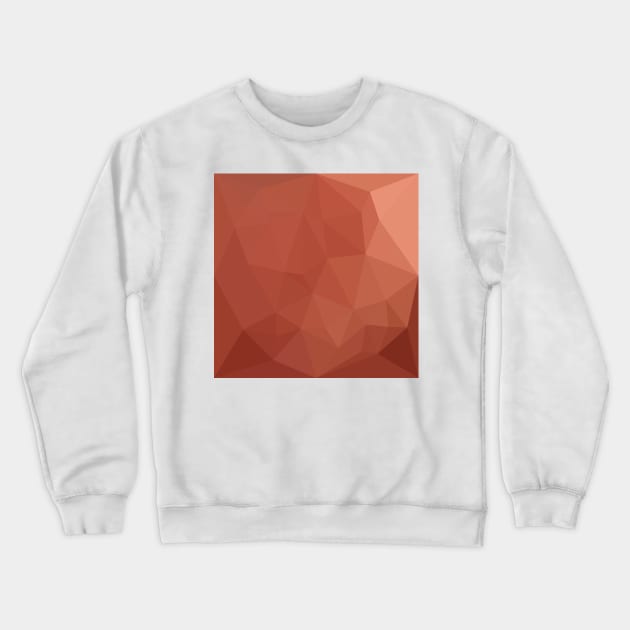 Burnt Sienna Orange Abstract Low Polygon Background Crewneck Sweatshirt by retrovectors